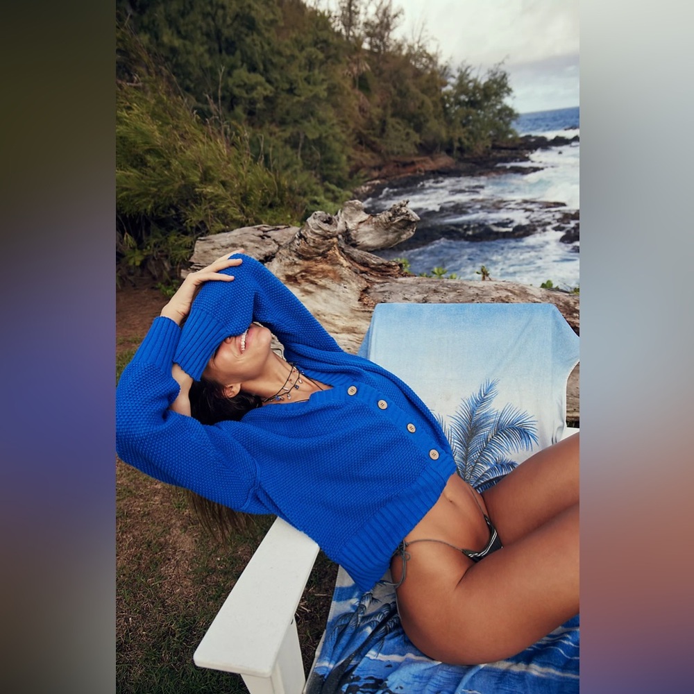 FREE PEOPLE Hailee Cardi Set in Blue Lapis Lazuli